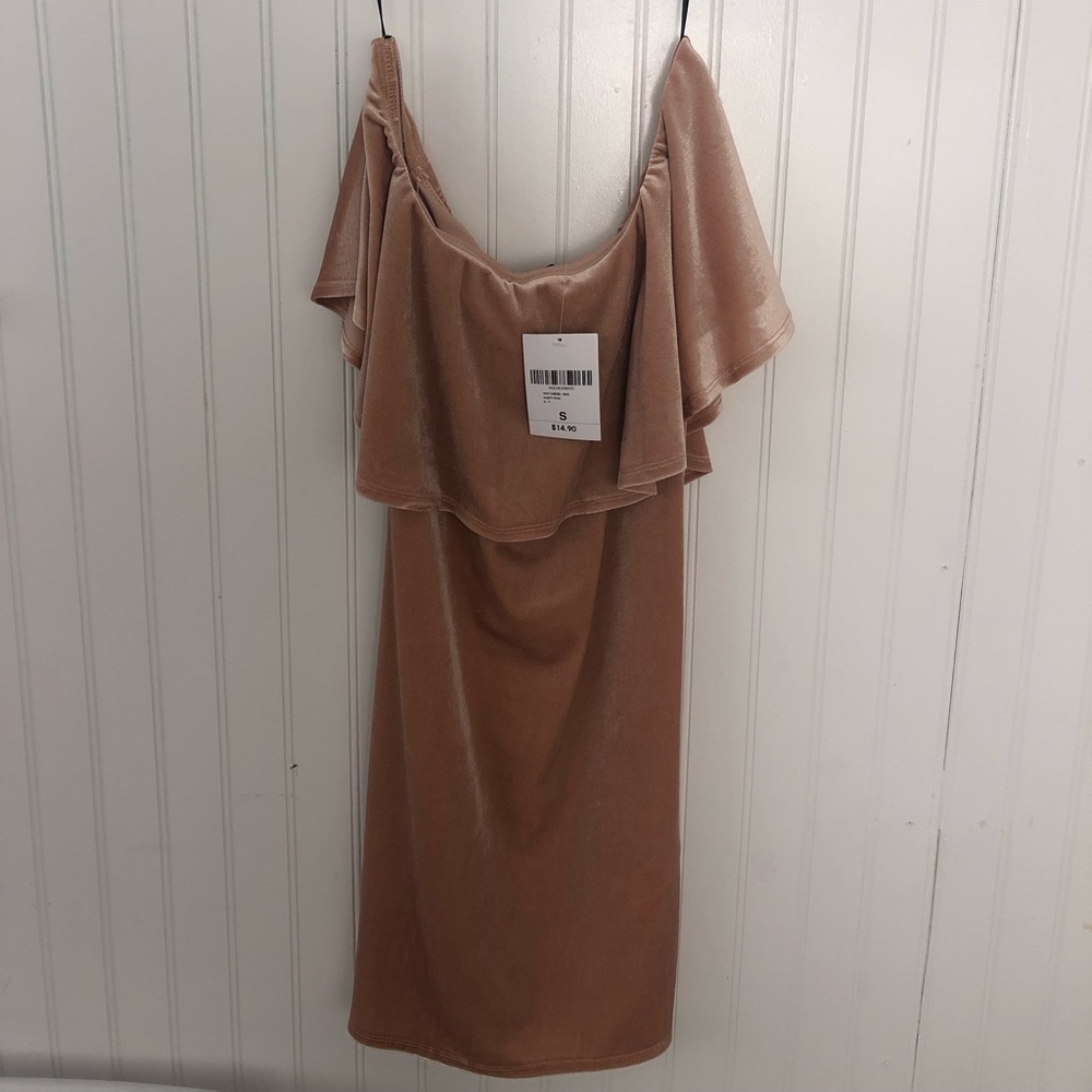 off-the-shoulder velvet mini dress